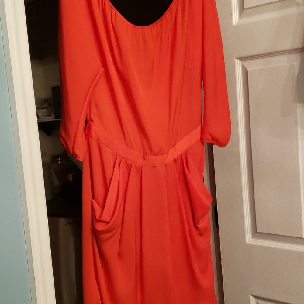 BCBG Maxazria orange cocktail dress